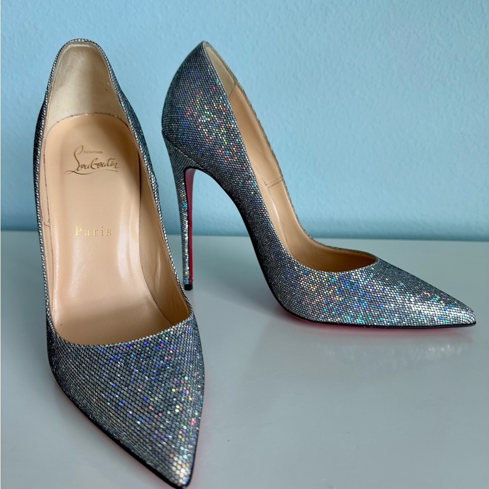 Christian Louboutin So Kate 120mm Pumps in Silver Glitter